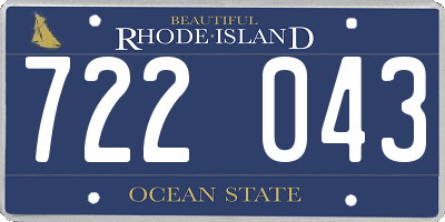 RI license plate 722043