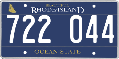 RI license plate 722044