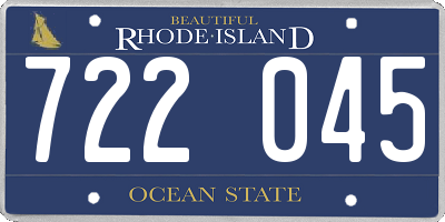 RI license plate 722045
