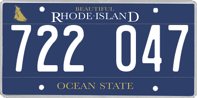 RI license plate 722047