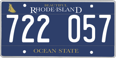 RI license plate 722057