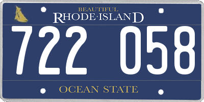 RI license plate 722058