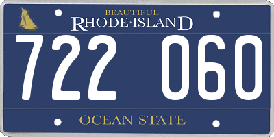 RI license plate 722060