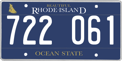RI license plate 722061