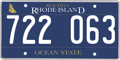 RI license plate 722063