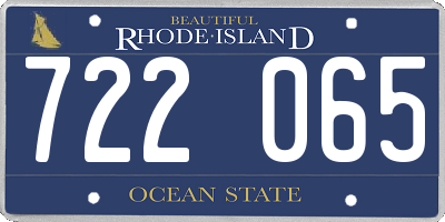 RI license plate 722065