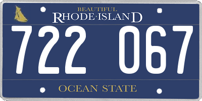 RI license plate 722067