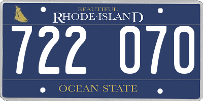 RI license plate 722070