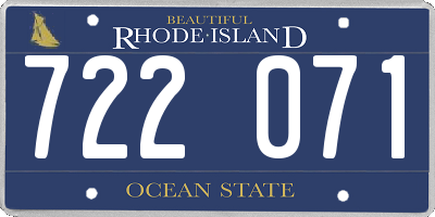 RI license plate 722071