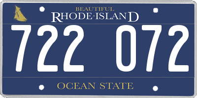 RI license plate 722072