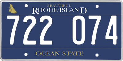 RI license plate 722074