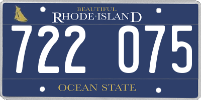 RI license plate 722075