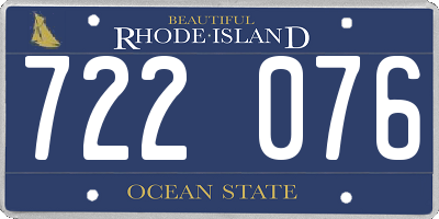 RI license plate 722076