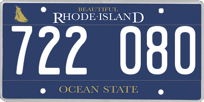 RI license plate 722080