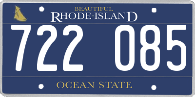 RI license plate 722085