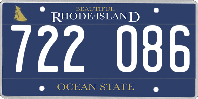 RI license plate 722086