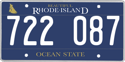 RI license plate 722087