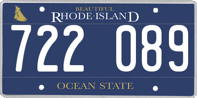 RI license plate 722089