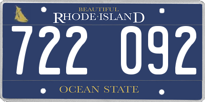 RI license plate 722092