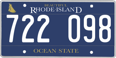 RI license plate 722098