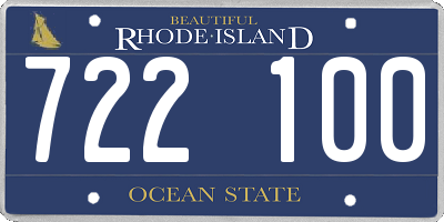 RI license plate 722100