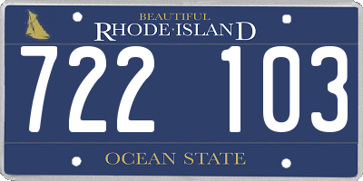 RI license plate 722103