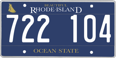 RI license plate 722104