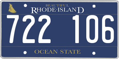 RI license plate 722106
