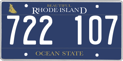 RI license plate 722107