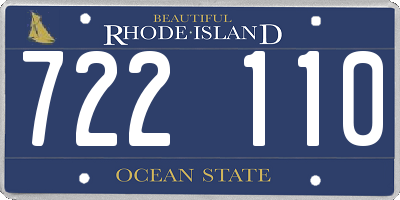 RI license plate 722110