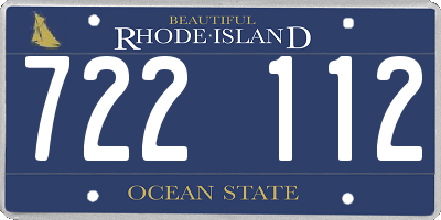 RI license plate 722112