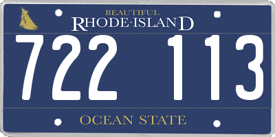 RI license plate 722113