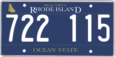 RI license plate 722115