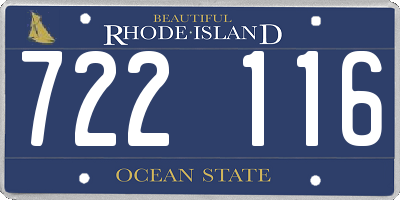RI license plate 722116
