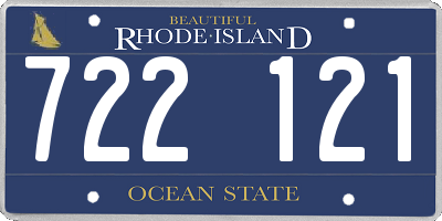 RI license plate 722121