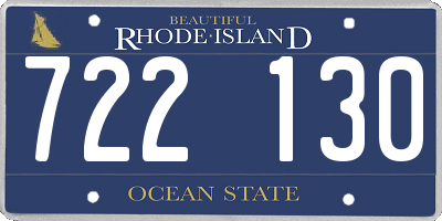 RI license plate 722130