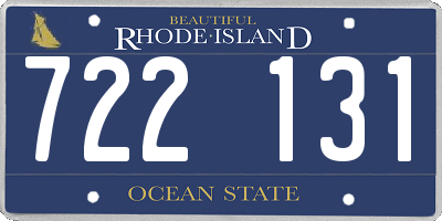 RI license plate 722131