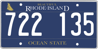 RI license plate 722135