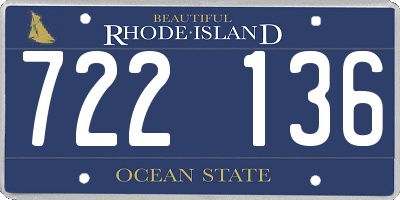 RI license plate 722136