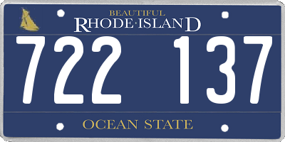 RI license plate 722137