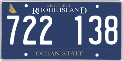 RI license plate 722138