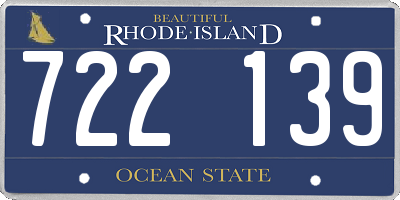 RI license plate 722139