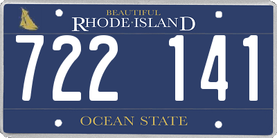 RI license plate 722141