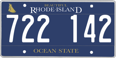 RI license plate 722142