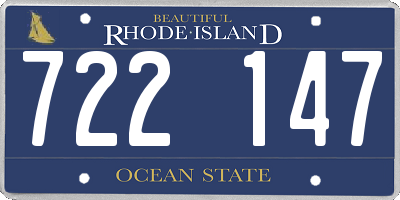 RI license plate 722147
