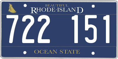 RI license plate 722151