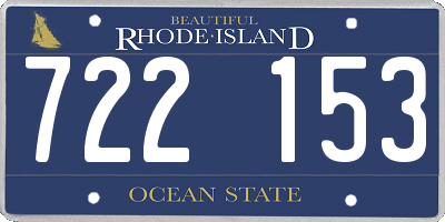 RI license plate 722153