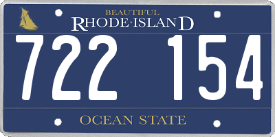RI license plate 722154