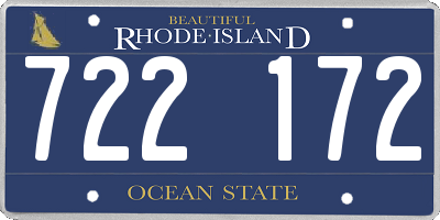 RI license plate 722172