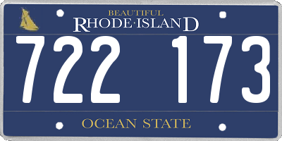 RI license plate 722173
